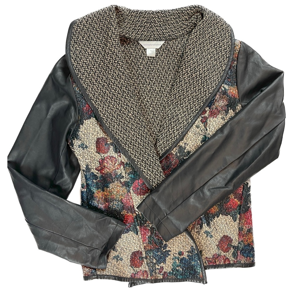 Brand:Christopher and Banks. Size: Medium Color: Black sleeves & floral torso
